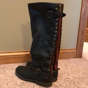 Bamboo Montage-83 Black Women Riding Boots